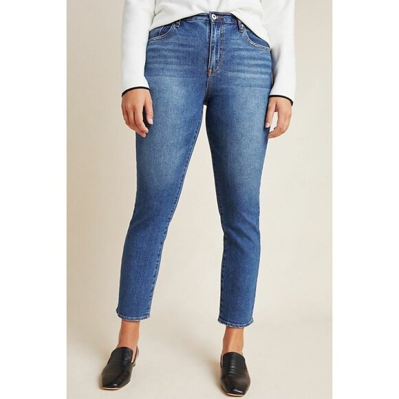 Ella Moss Womens 8 29 Medium Wash High Waisted Straight Leg Ankle Denim‎ Jeans - Picture 1 of 9